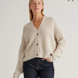 Quince Cropped Boxy Fisherman Cardigan